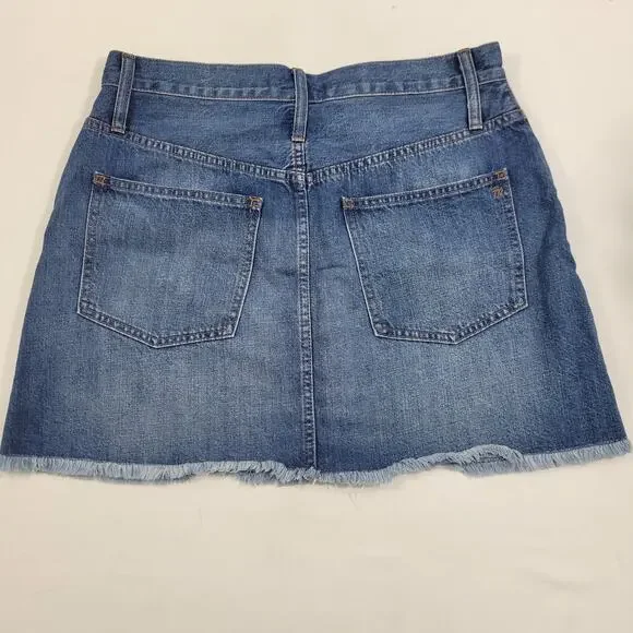 NWT Madewell Mini Denim Jean Skirt Raw Hem Size 30  11923-0120 - Picture 5 of 6